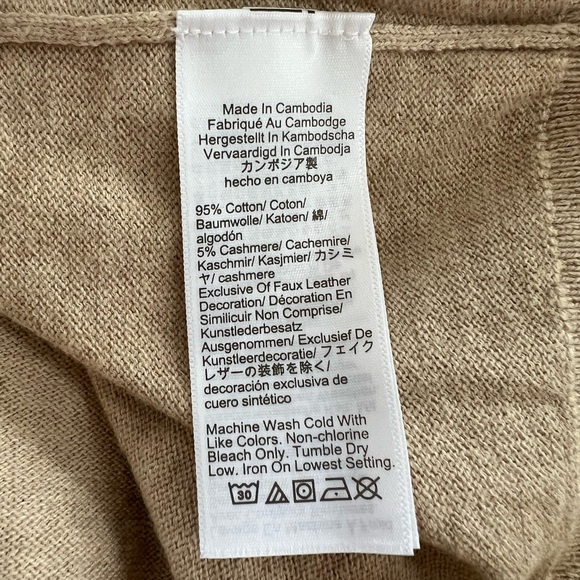 J. Crew NWT Cotton Cashmere Blend Half-Zip Long Sleeve Sweater in Sable Cream, L - Picture 9 of 11